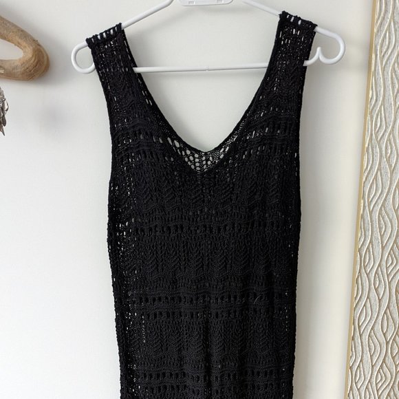 Long Black, Crochet Dress - Picture 1 of 3
